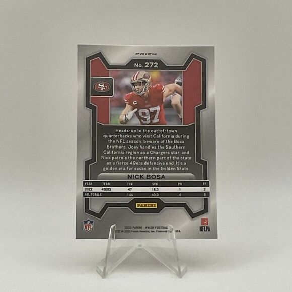 Nick Bosa #272 2023 Panini Prizm Orange Lazer Parallel - Picture 2 of 2